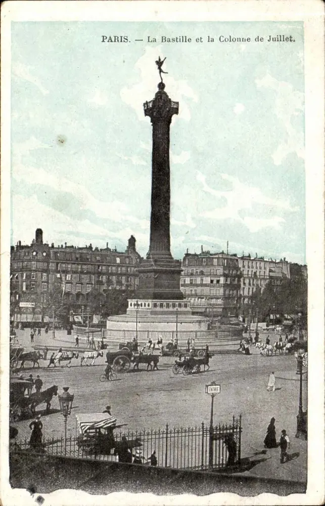 Paris — La Bastille et la Colonne de Juillet — Éditeur non identifié, n° de série non visible - Recto