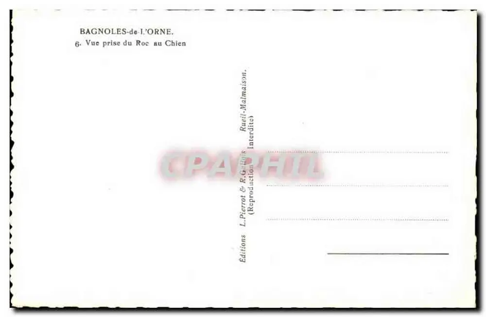 Bagnolles-de-l'Orne — Ansicht vom Roc au Chien — Editions L. Pierrat & R. Gittiaux - Rückseite