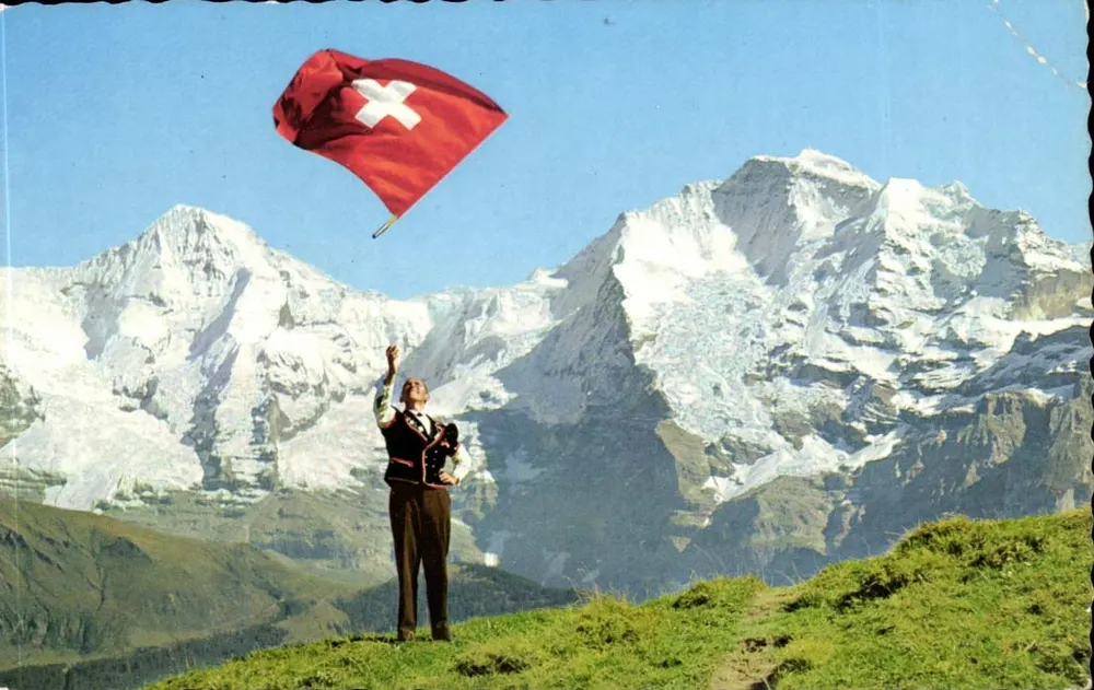 Mönch und Jungfrau — schneebedeckte Berge — 1134 Photoglob-Wehrli AG, Zürich - Vorderseite