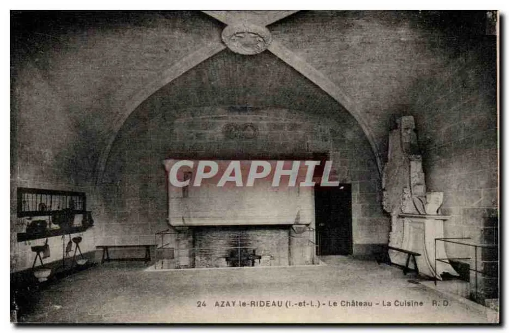 Azay-le-Rideau (Indre-et-Loire) - Das Schloss - Die Küche - Vorderseite