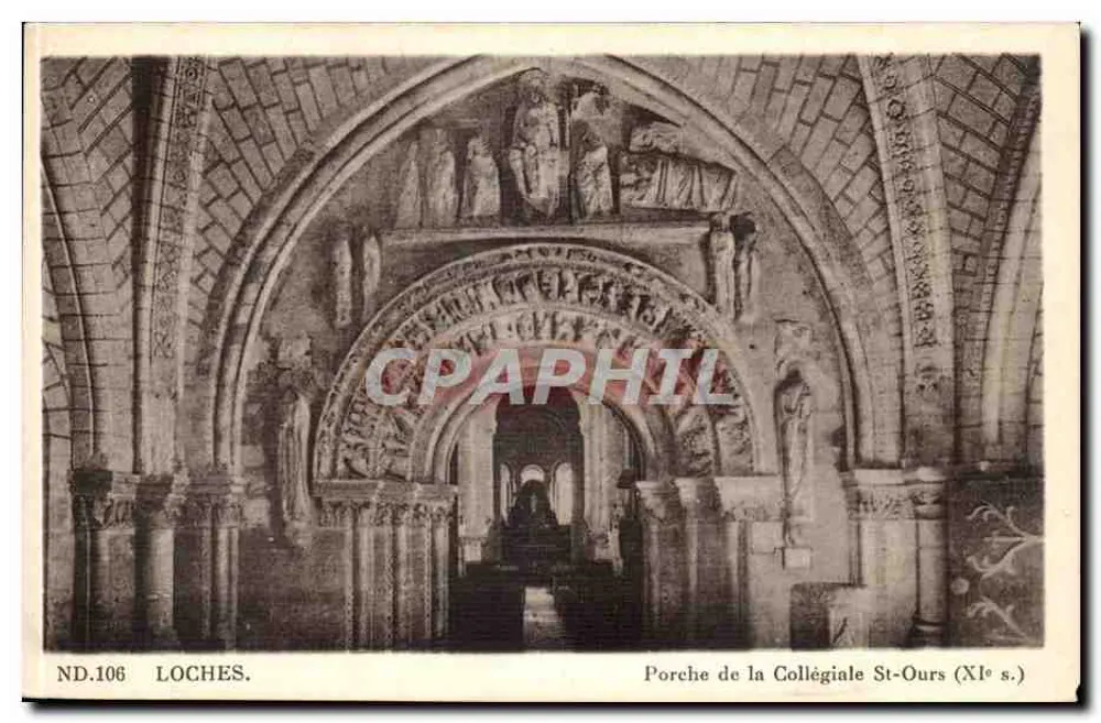 Loches — Portal der Kollegiatkirche St-Ours (11. Jh.) — ND.106 - Vorderseite