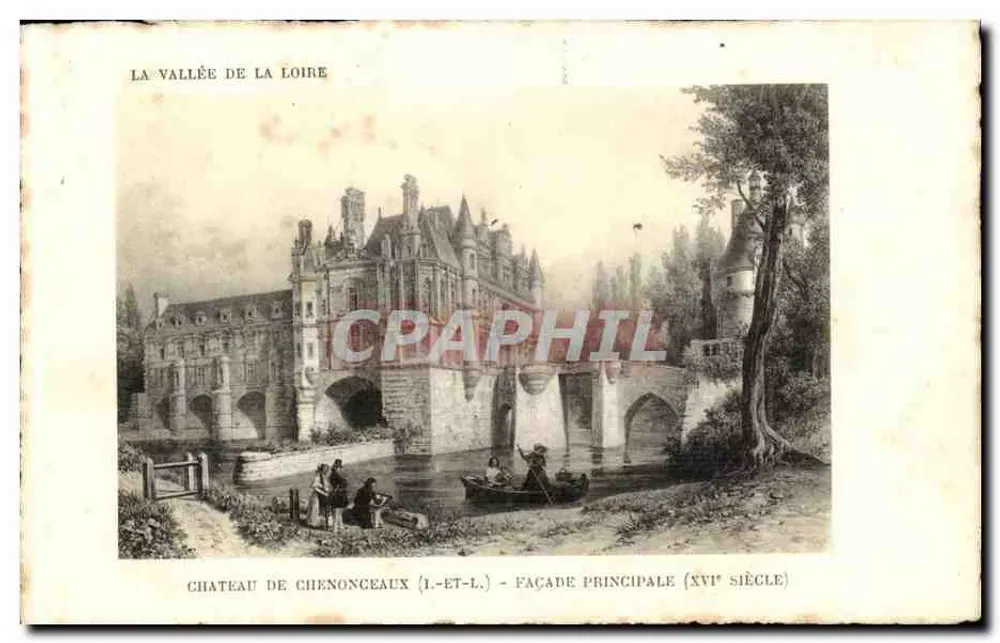 Schloss Chenonceaux — Hauptfassade (16. Jahrhundert) — Künstleredition SUPPA Paris - Vorderseite