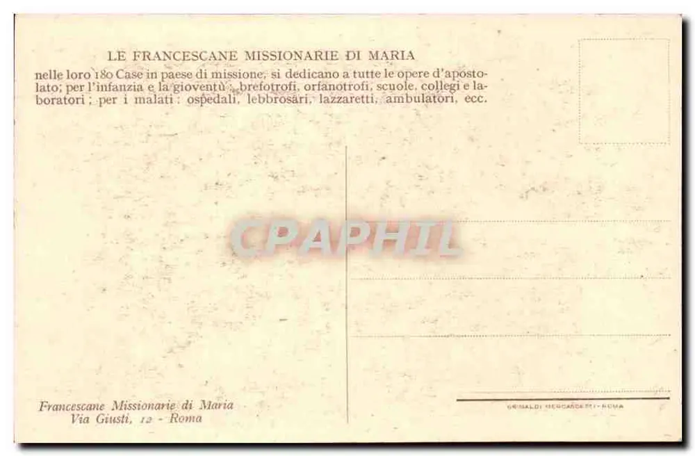 Roma - Casa Sant'Elena — Verlag Gessaldi Mercadetti, Rom - Rückseite