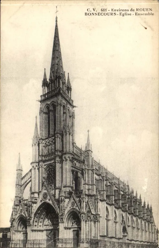 Bonsecours — Igreja — Ao redor de Rouen — C.V. 601 - Frente