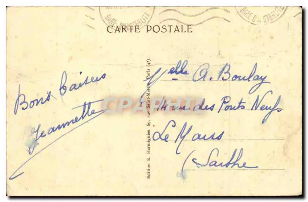 Paris — Arco do Triunfo — Harmignies, n°109 - Verso