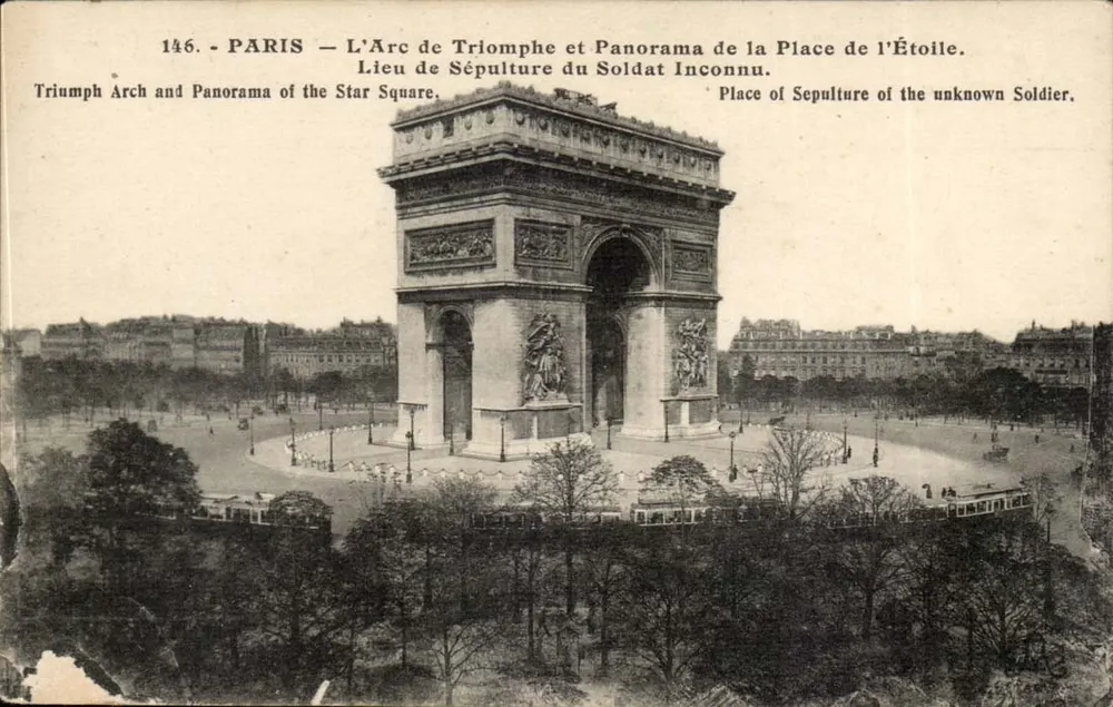 Paris — Der Arc de Triomphe und Panorama der Place de l'Étoile — Verlag 'Phototypie L'Abétille' n°146 - Vorderseite