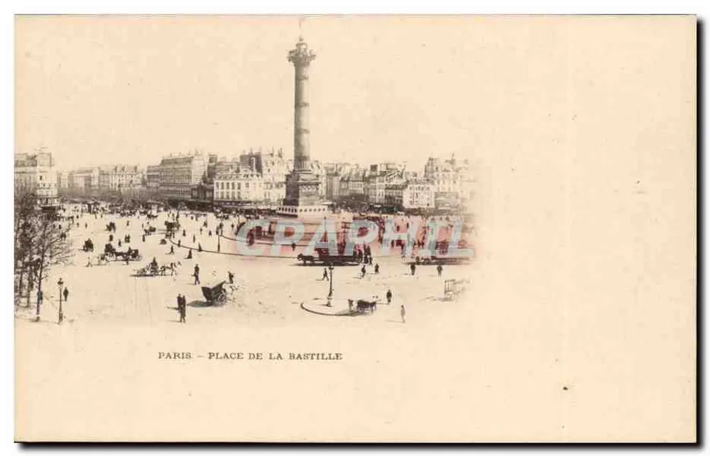 Paris - Praça da Bastilha — vista da coluna — editor não identificado - Frente