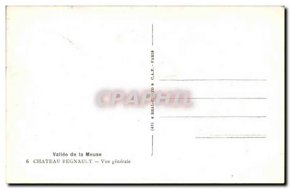Castelo-Regnault — Vale da Meuse — Vista geral — C.A.P. Paris - Verso