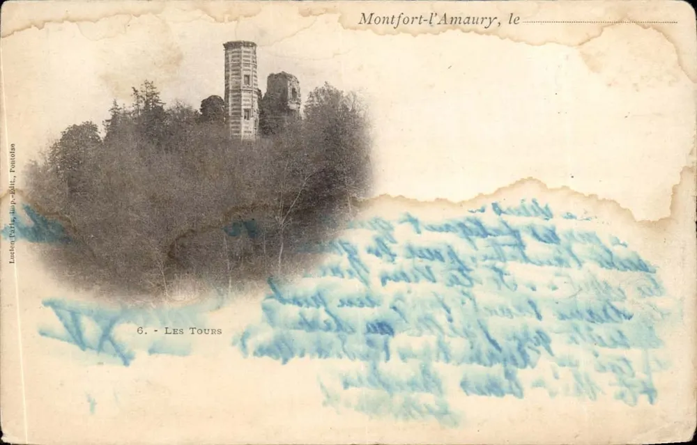Montfort-l'Amaury, as Torres — ruínas medievais — Lucien Paris, editor Pontoise, n°6 - Frente