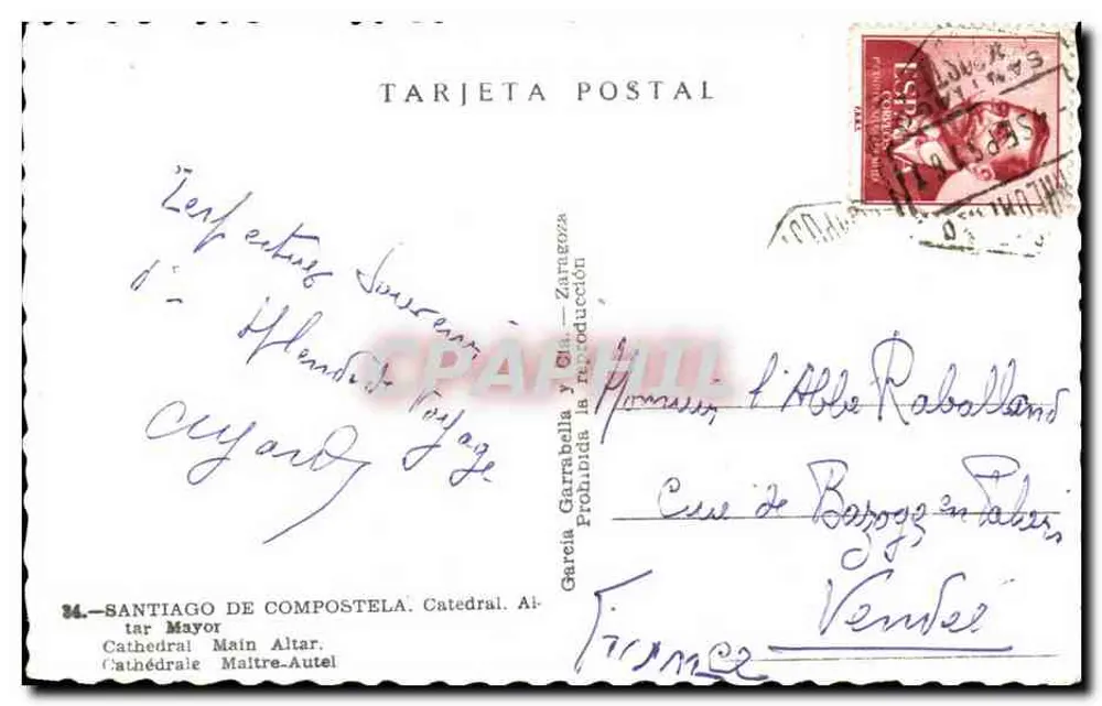 Santiago de Compostela — Kathedrale. Altar Mayor — Tarjeta Postal n°34 - Rückseite