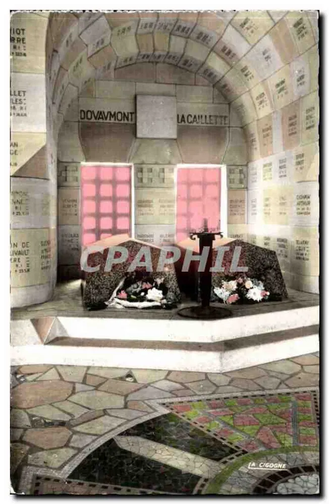 Ossuarium w Douaumont — Niche w klasztorze — Wydawnictwo La Cigogne, Reims - Awers