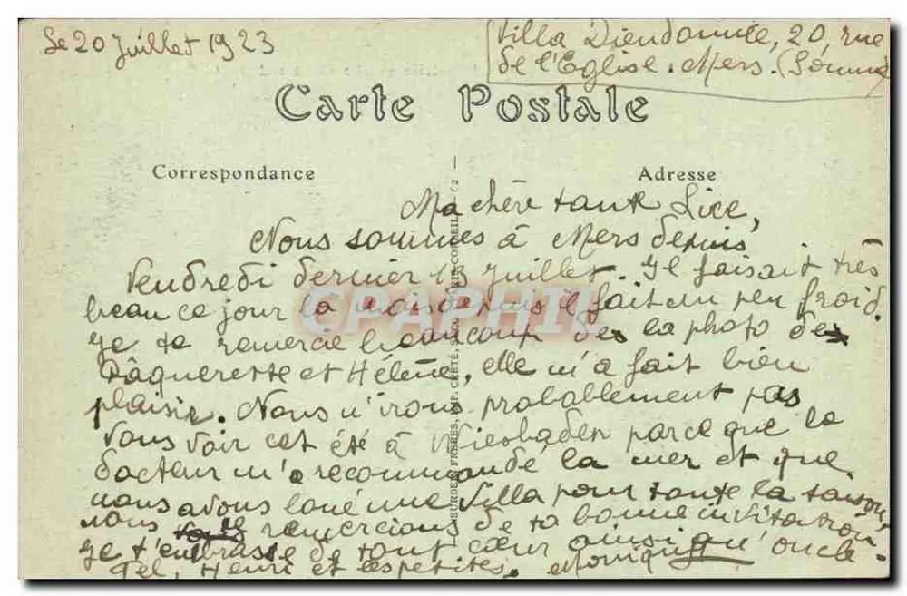 Mers-les-Bains — La Plage et la Falaise — Der Strand und der Felsen. — Nr. 460 — Verlag: J. P. D. Her - Rückseite