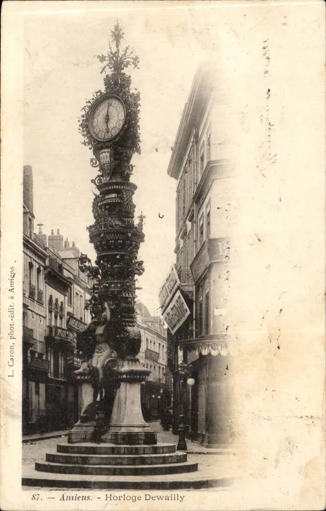 Amiens - Relógio Dewailly — L. Caron, fot.-edit. em Amiens, n°87 - Frente