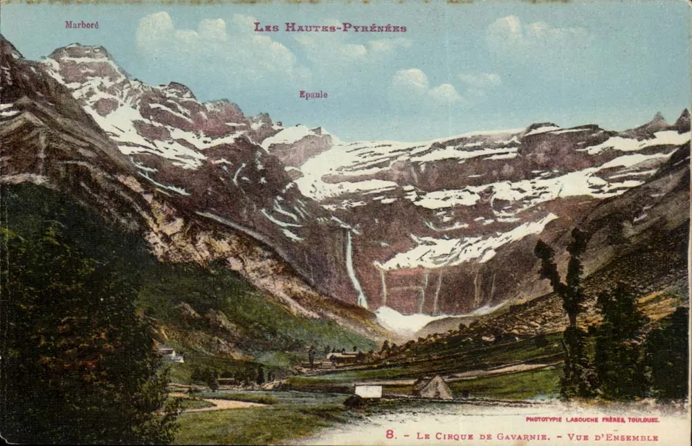 El Cirque de Gavarnie — Vista general — Fototipia Labouche Frères, Toulouse, n°8 - Anverso