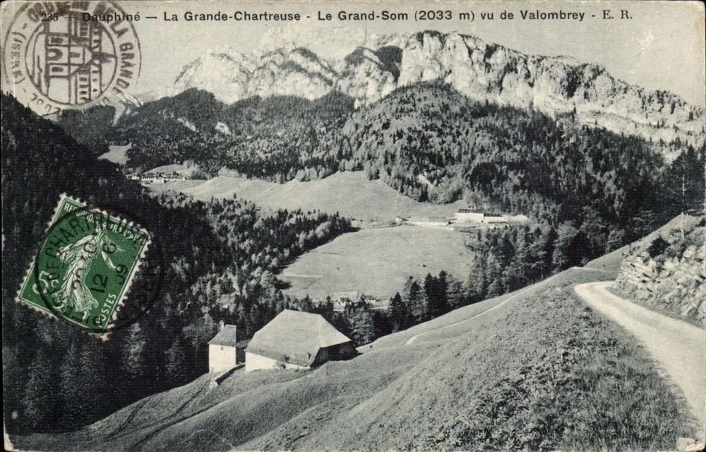 Dauphiné — La Grande-Chartreuse — Der Grand-Som (2033 m) von Valombrey aus gesehen — E. R. - Vorderseite