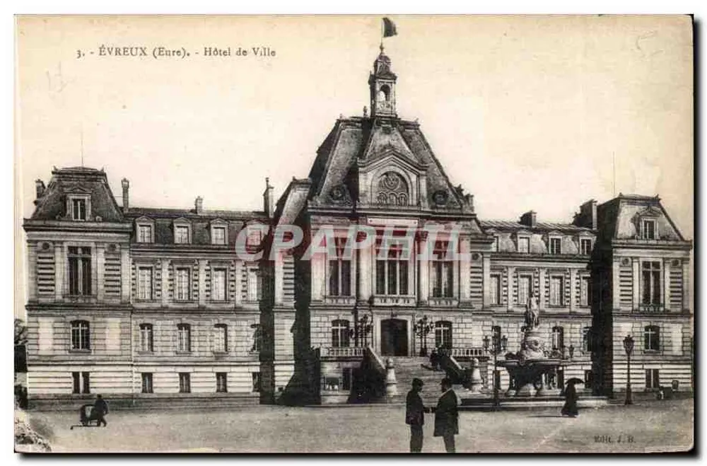 Évreux (Eure) - Hotel de Ville — editor J. B. Walle - Frente