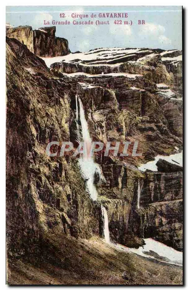 Cirque de GAVARNIE — A Grande Cascata (altura 422 m.) — Bloc Frères, Bordeaux - Frente
