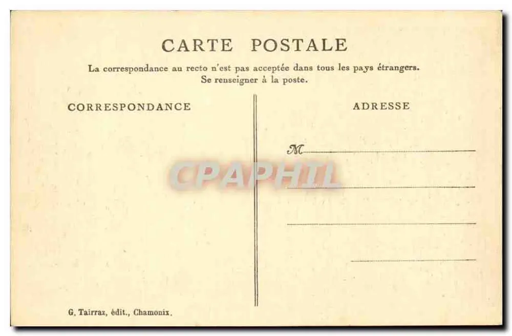 Chamonix i Mont Blanc — widok panoramiczny — G. Tairraz, Chamonix - Rewers