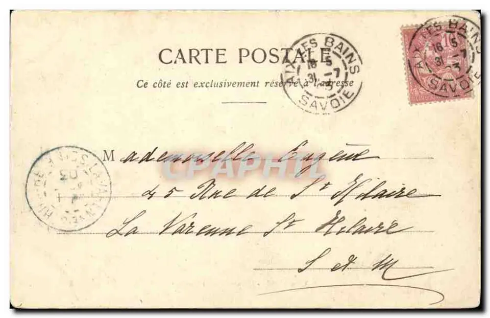 AIX-les-BAINS — A Estação Termal — Ed. E. Bernaud, Chambery - 164 - Verso