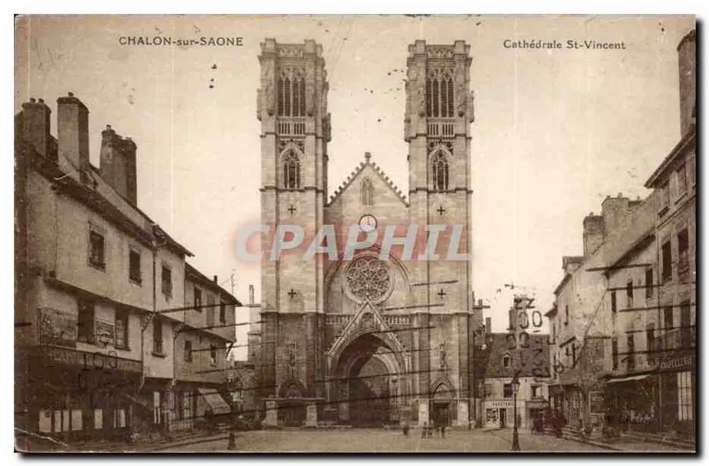 Chalon-sur-Saône — Catedral de São Vicente — editor não identificado - Frente