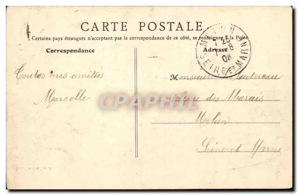Saint-Valéry-en-Caux — Falaise d'aval, Jetées, Casino, Plage Est — B. F., Paris - Rückseite