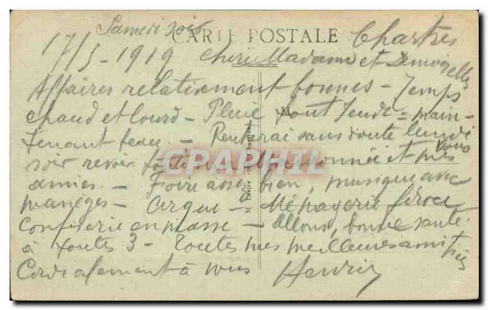 Chartres - Die Kathedrale von der Place Châtelet gesehen - L. V. - Rückseite