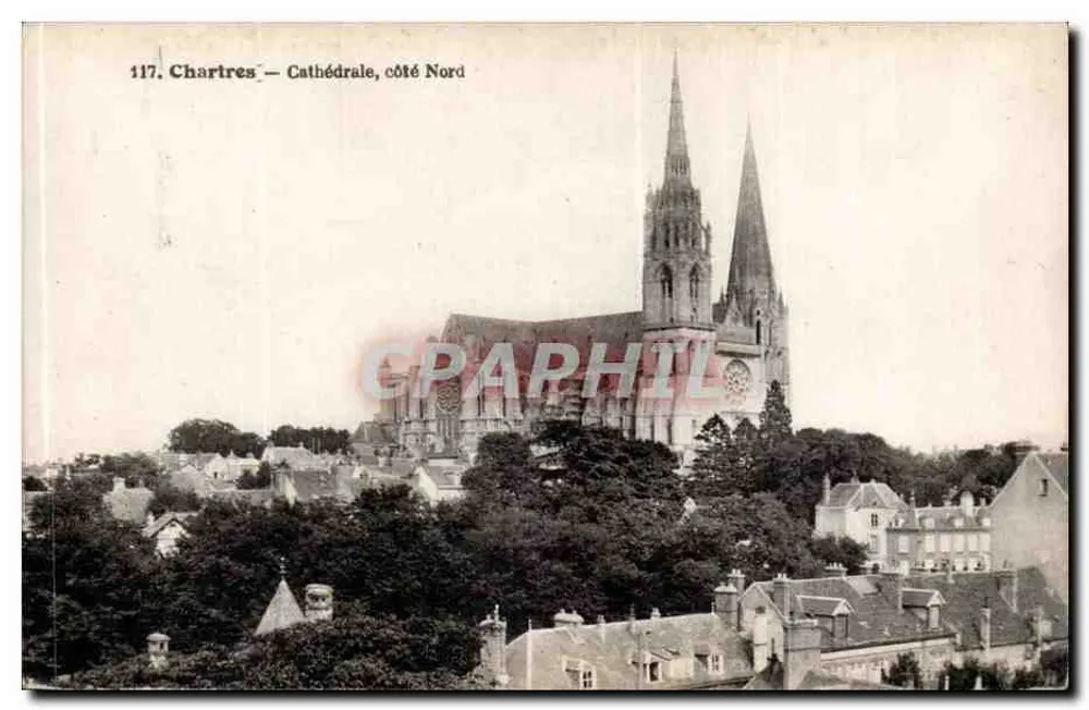 Chartres — Kathedraal, noordzijde — Ed. Robert Laillet, Chartres - Voorkant