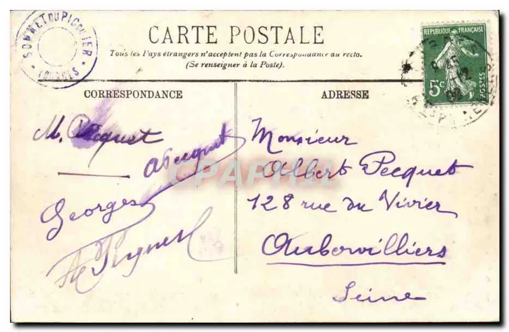 Lourdes — Les Montagnes des Pyrénées — Ansicht des Pic du Jer — LL. — N° 159 - Rückseite