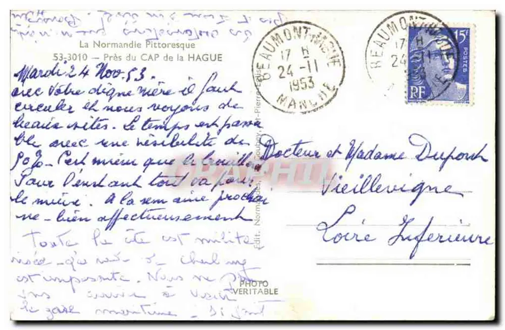 Cabo da Hague — A Normandia Pitoresca — Editor: Photo Veritable - Verso