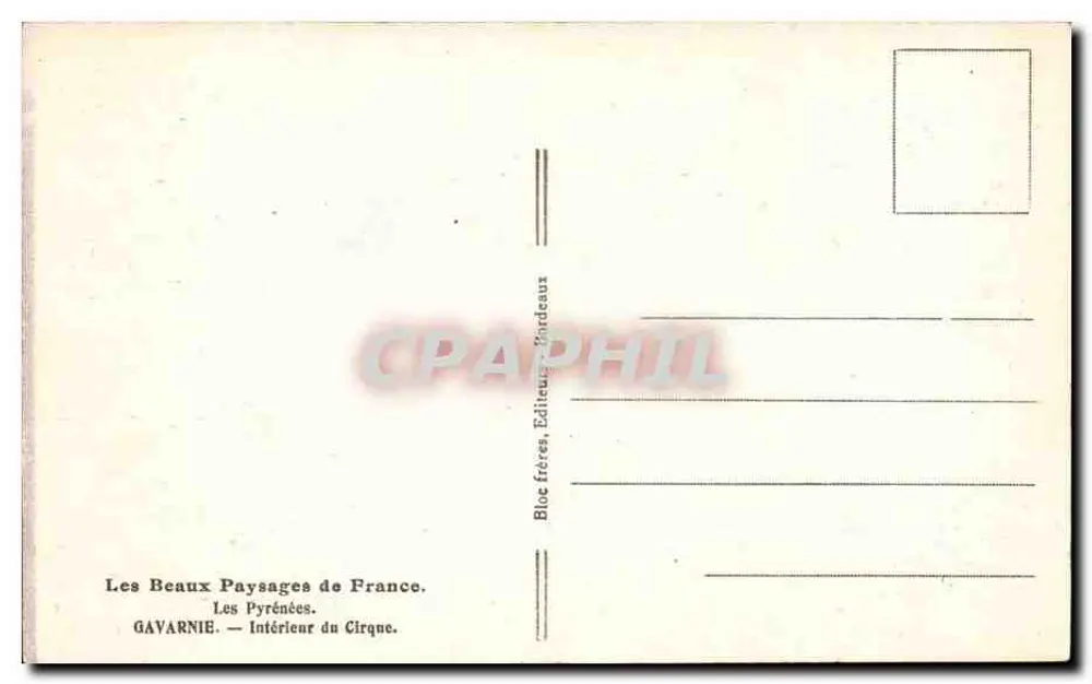Gavarnie — Interior do Circo — Bloc frères, Editores, Gavarnie - Verso