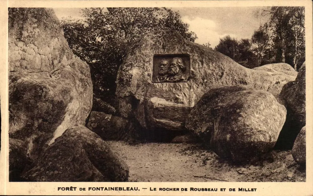 Wald von Fontainebleau — Der Felsen von Rousseau und Millet - Vorderseite