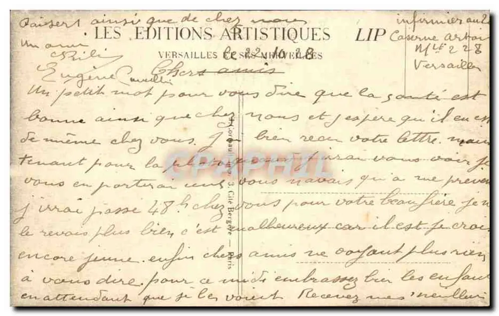 Versailles — Der Park — Der Bassin des Apollon-Wagens und der Grün Teppich — Éditions Artistiques LIP - Rückseite