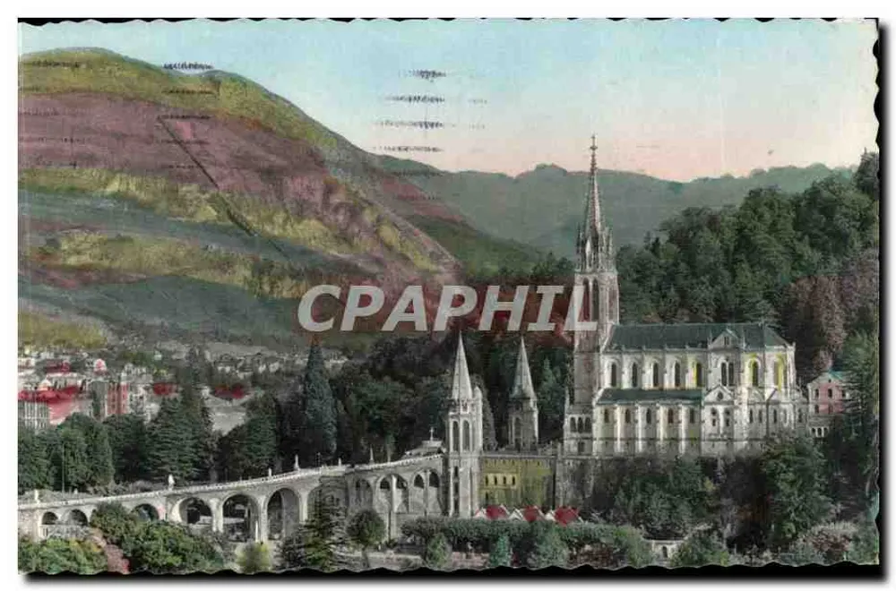 Die Basilika von der Seite und die Pyrenäen — Lourdes — Éditions Médic-Pyrénées, n° 97 - Vorderseite