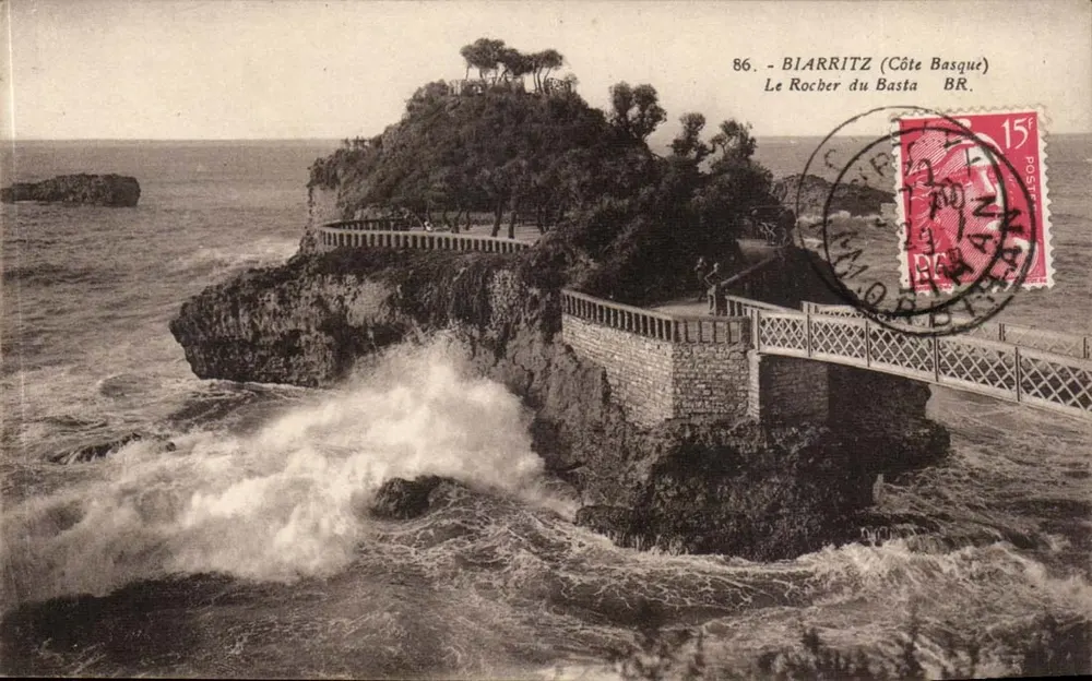 Biarritz (Côte Basque) — Le Rocher du Basta — wydawca Bioc frères, Bordeaux, n° 86 - Awers