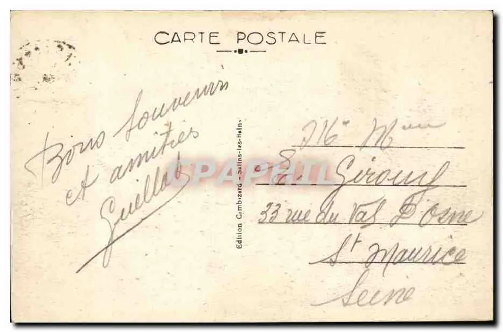 Salins-les-Bains — Saint-Anatole und das Fort Saint-André — Edition Cambazard, n° 20430 C - Rückseite