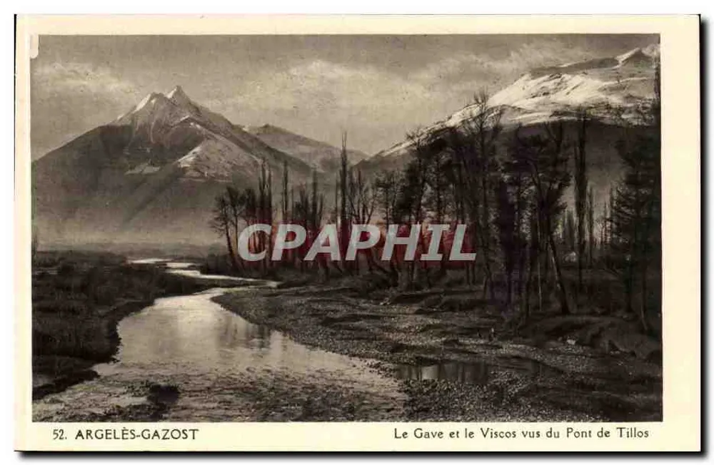 Argelès-Gazost — Blick auf den Gave und den Viscos vom Tillos-Brücke — n°52 - Vorderseite
