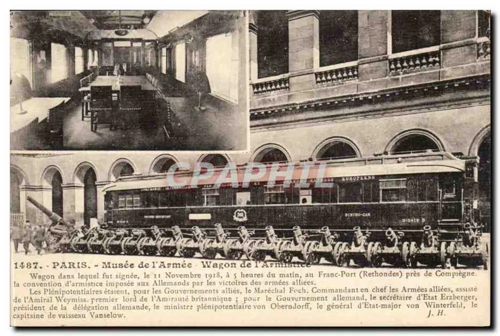 सन 1918 के कॉम्पियेन में अमन के वाहन — सेना के म्यूजियम — जे. हॉजर के छापा, पेरिस - आगे