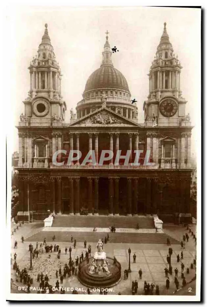 St. Pauls-Kathedrale, London — Ansicht der Fassade und des Platzes — Serie 2 - Vorderseite