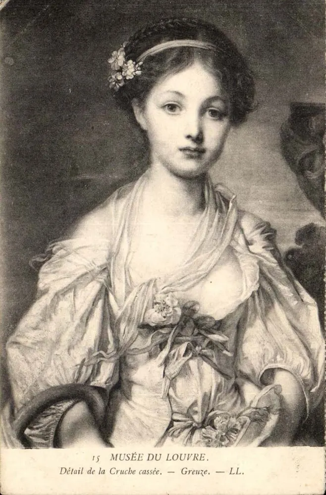 Musée du Louvre — Detail der zerbrochenen Karaffe — Greuze — LL. - Vorderseite