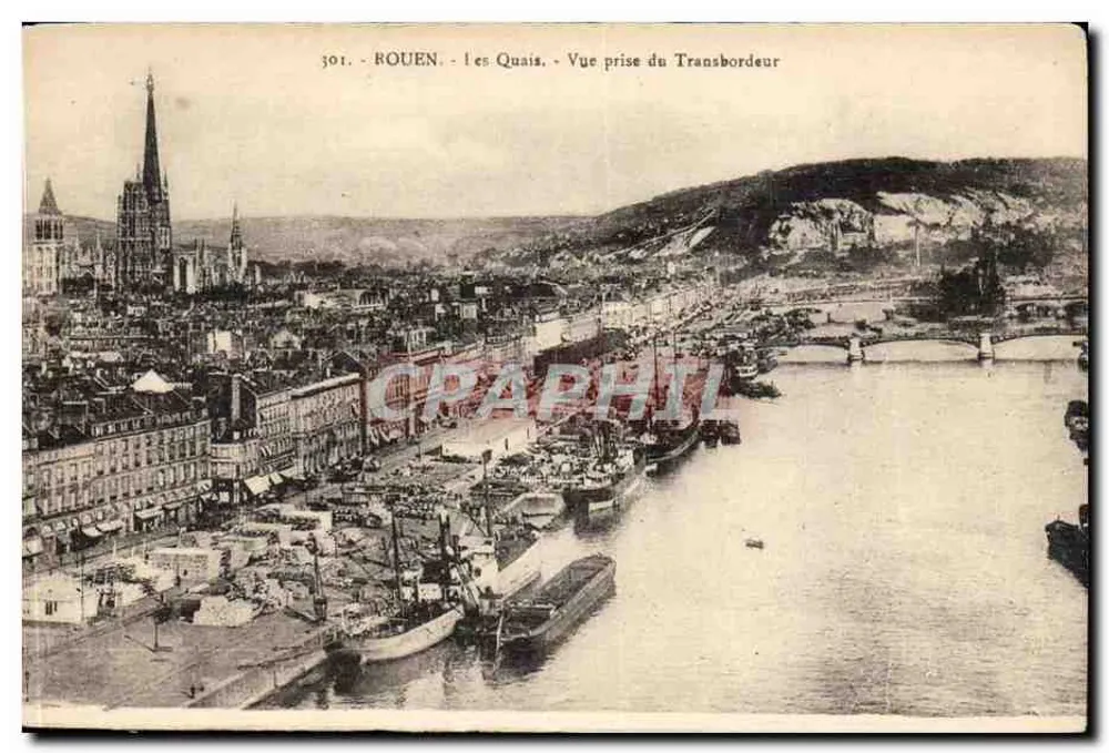 Rouen - die Kais - Ansicht vom Transbordeur aus - Vorderseite