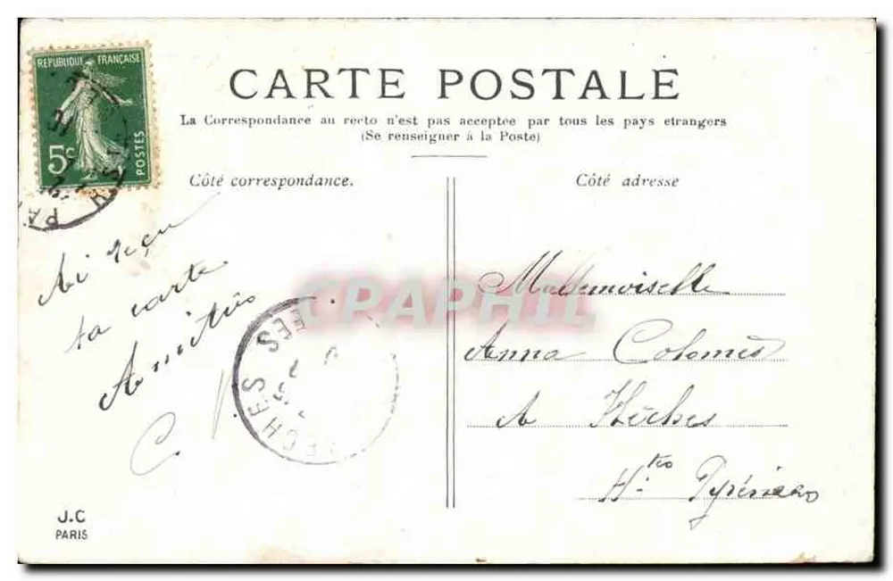 Paris — A Madeleine — J.C. Paris - Verso