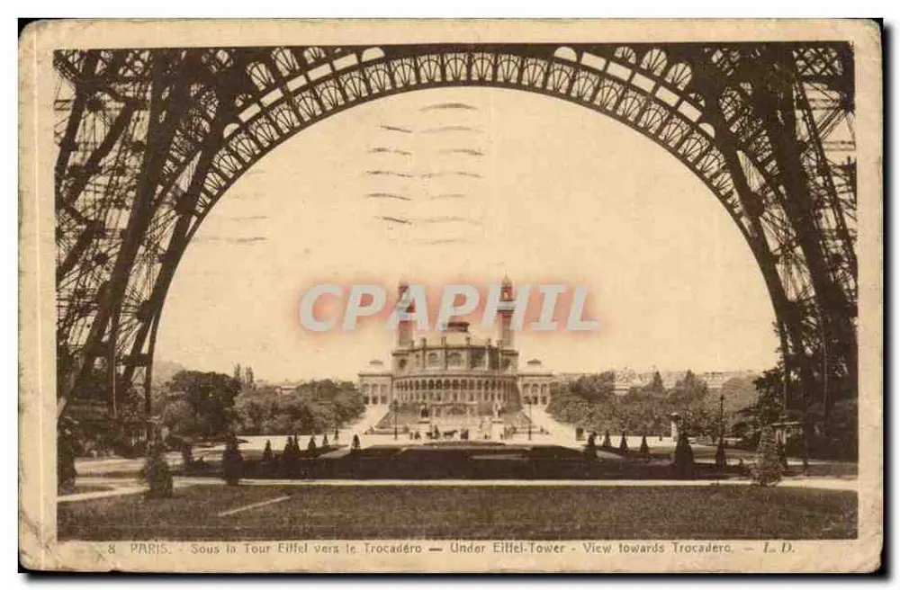 Paris - Sob a Torre Eiffel em direção ao Trocadéro — I. D. - Frente