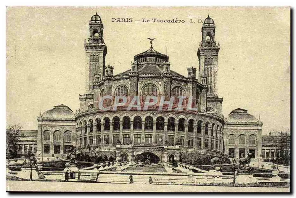 Paris — O Trocadéro — L.D. — Cartas de Outrora - Frente