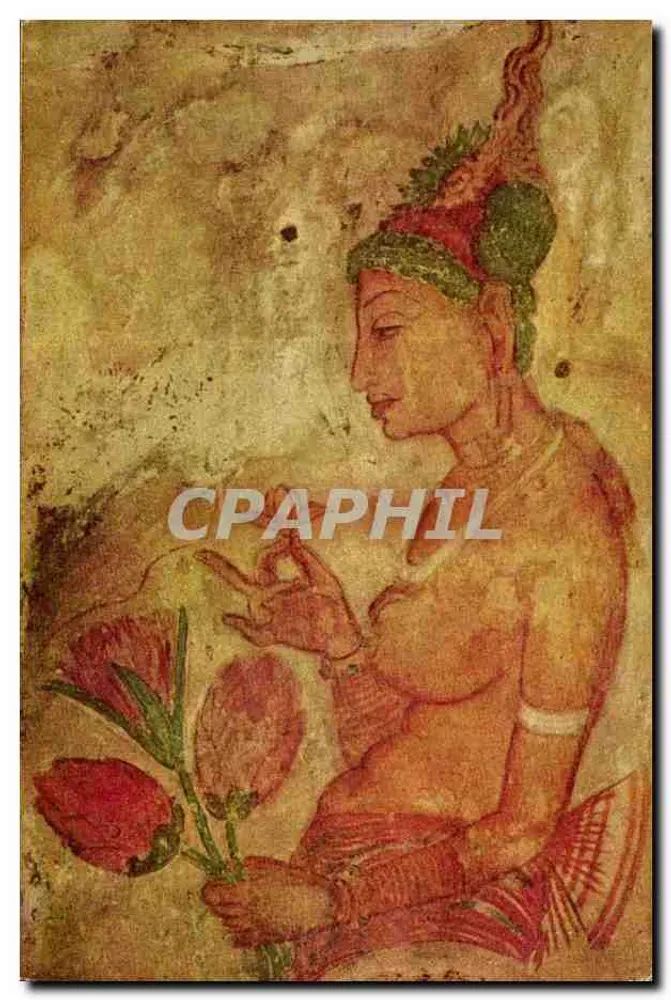 Alte Fresko — Sigiriya, Sri Lanka — Ceylon Pictorials, Colombo - Vorderseite
