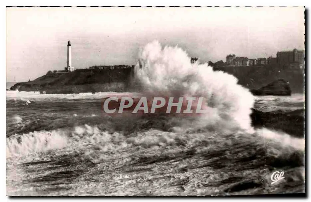 Biarritz - Effekt von Wellen im Hintergrund, der Leuchtturm — C.A.P. Paris, Nr. 175 - Vorderseite