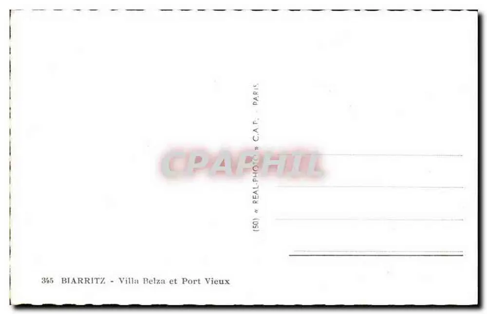 Biarritz - Villa Belza und Alte Werft — Verlag C.A.P. Nr. 365 - Rückseite