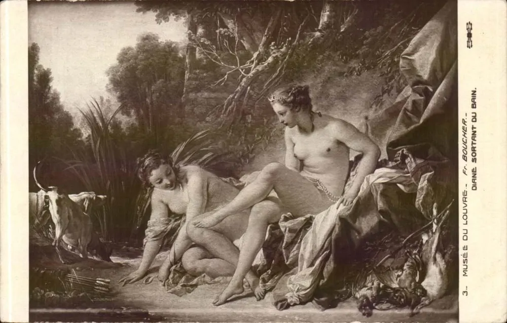 Diane beim Aussteigen aus der Badewanne — Musée du Louvre — Fr. Boucher — n°3 - Vorderseite