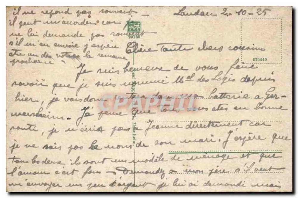 Landau, Pfalz — Kathedrale Saint Étienne — Verleger H. Horck, Seriennummer nicht sichtbar - Rückseite