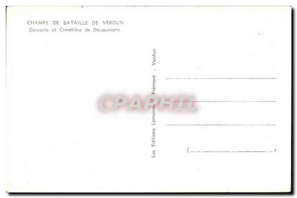 Schlachtfelder von Verdun — Ossuar und Friedhof von Douaumont — Les Éditions Lorraines Frémont - Rückseite