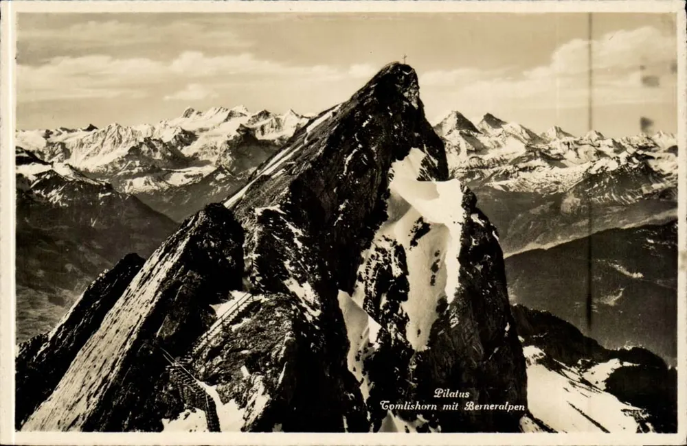 Pilatus — Tomlishorn mit Berner Alpen — Kunstverlag E. Goetz, Luzern - Vorderseite